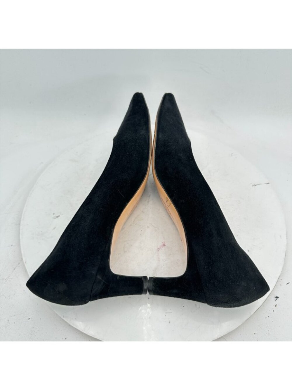 Salvatore Ferragamo Women Size 8.5B Black Suede Slip On Pump Heel Shoes - Picture 6 of 11